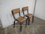 Set di 4 sedie Mullca bordeaux impilabili con seduta in legno chiaro, anni '60