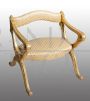  Poltroncina inginocchiatoio antico Luigi Filippo in legno dorato e intagliato                           