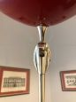Lampada da terra Stilnovo rossa con snodo, anni '50