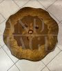 Tavolino antico da appoggio in legno con intarsi floreali, fine ‘800