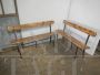 Coppia di panchine rustiche in legno anni '50