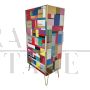 Cassettiera comò settimanale in vetro colorato                            