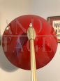 Lampada da terra Stilnovo rossa con snodo, anni '50
