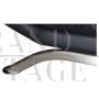 Poltrona design di Nicoletti Salotti per Avanti in pelle nera ed acciaio