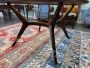Tavolo mid-century rotondo in legno con piano in vetro