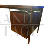 Scrivania anni '70 in legno e metallo