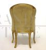 Poltroncina Impero primi '800 in legno dorato e velluto giallo ocra
