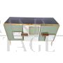 Credenza a tre ante stile vintage in vetro verde salvia