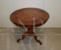 Tavolino antico tondo con intarsio geometrico Rolo, fine '800