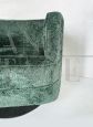 Coppia di poltrone girevoli anni '90 in bouclé verde