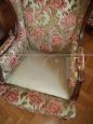 Salotto Bergère con divano e poltrone floreali in stile Luigi XV