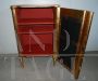 Mobiletto vintage dorato con specchio, anni '20 - '30