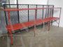 Scaffale industriale in abete laccato rosso, anni '50                            