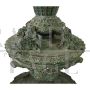 Coppia di lampioni in bronzo con sculture in stile romano su base in marmo