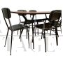 Set da pranzo vintage anni '60 con un grande tavolo e 6 sedie in skai