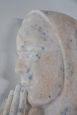 Scultura religiosa Art Déco Madonna in marmo rosa