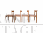 Set di 4 sedie Cassina in faggio e pelle marrone, Italia anni '70