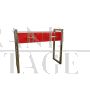 Consolle in vetro rosso con due cassetti
