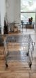 Carrello vintage a griglia in acciaio inox                            