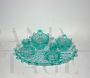 Set servizio art déco in cristallo di Boemia verde acqua, anni '30       