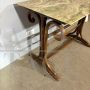 Tavolo Thonet art déco anni '40 in faggio curvato e onice                            