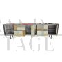 Grande credenza bassa rivestita in vetro colorato
