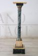 Colonna Napoleone III in marmo giallo e verde, fine '800                            