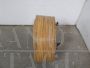 Base portavasi vintage in rattan con ruote, anni '70