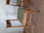 Coppia di sedie vintage in stile scandinavo in frassino e tessuto verde
