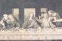 Stampa antica dell'Ultima Cena di Leonardo Da Vinci, Italia 1800