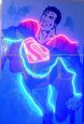 Rolando Pellini - dipinto Superman con LED, acrilici su tela                            
