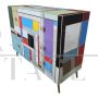 Cassettiera design stile vintage in vetro colorato