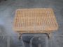 Tavolino da appoggio vintage in bamboo e rattan