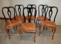 Set di 6 sedie anni '50 imbottite stile Chippendale 