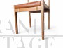 Set di 4 sedie Cassina in faggio e pelle marrone, Italia anni '70