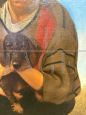 Giancarlo Pignataro, dipinto di ragazza con cagnolino, olio su tela del 1987