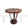 Tavolino in stile Art Déco rotondo con geometrie                            