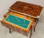 Tavolino da gioco scrittoio antico Napoleone III intarsiato                            