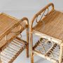 Coppia di comodini in bambù e rattan degli anni '60, manifattura italiana