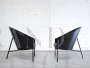Coppia di poltrone Costes di Philippe Starck nere, anni '80                            