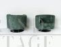 Coppia di poltrone girevoli anni '90 in bouclé verde                            
