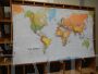 Mappa politica vintage del mondo in carta plastificata, primi 2000