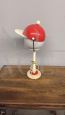 Lampada vintage in travertino con cappello da baseball rosso, anni '70
