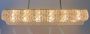 Grande lampadario orizzontale in vetro di Murano e ottone