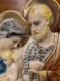Antica placca con Sacra Famiglia in maiolica di Mica Sesto fiorentino, 1940