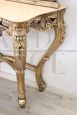 Consolle in stile Barocco con specchio in legno intagliato e dorato, primi '900