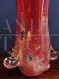 Vaso firmato Moretti in vetro di Murano rosso, Italia anni '60