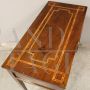 Scrittoio tavolino console antica di epoca Luigi XVI in noce intarsiato, Italia '700