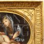 Madonna in adorazione del bambino dormiente, dipinto olio su tela italiano del '700