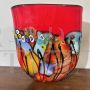 Vaso in vetro di Murano con Murrine Millefiori                            